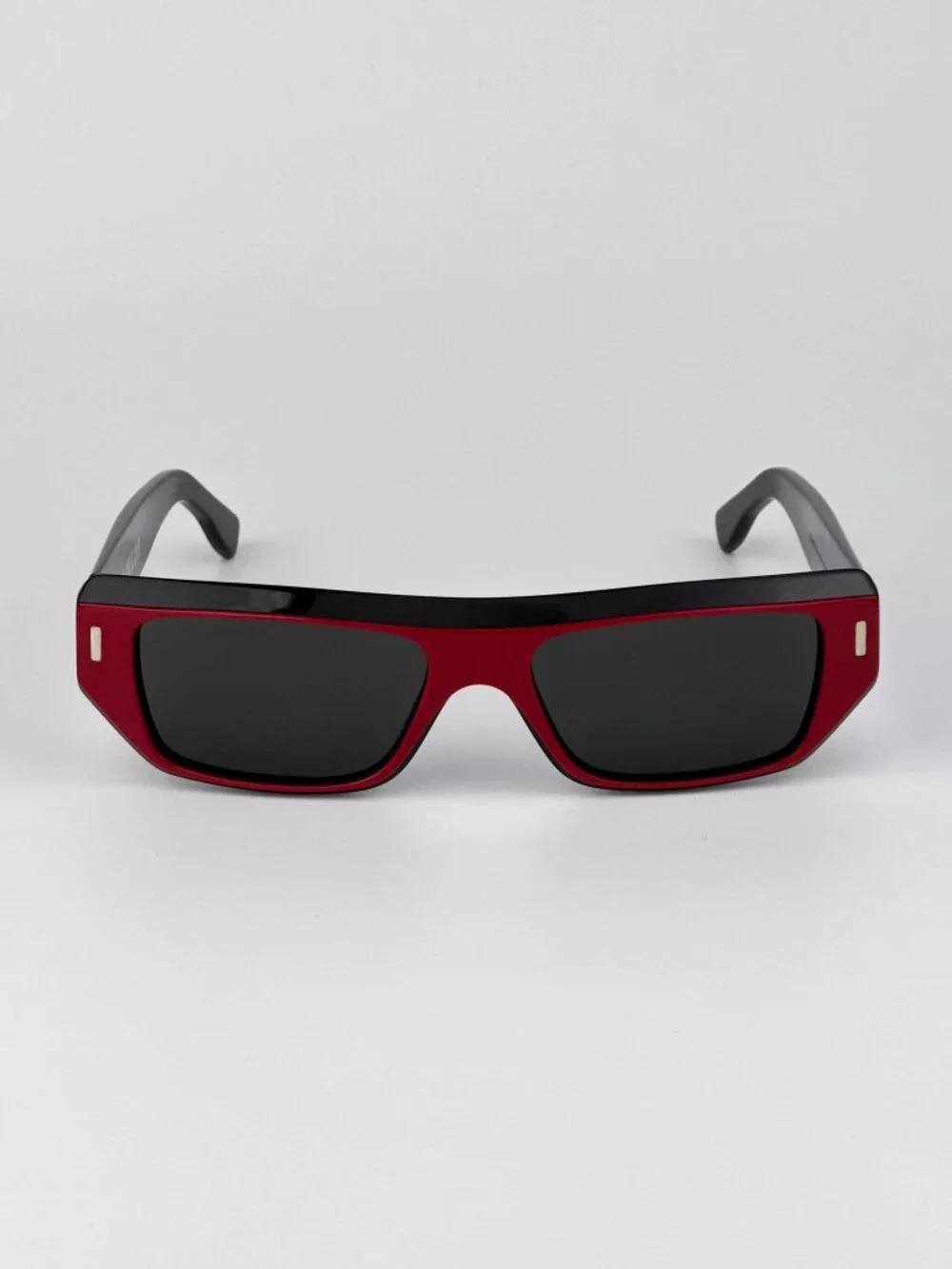 Cutler and Gross CGSN1367 003 Sunglasses – Red on Black Rectangle Acetate Frame